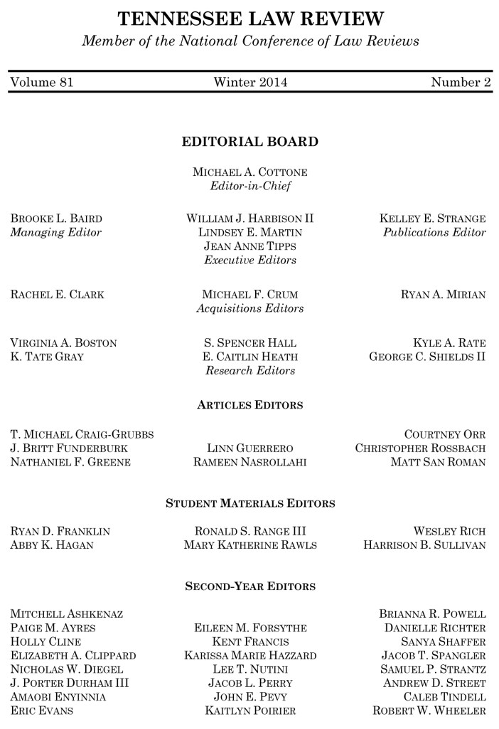 Microsoft Word - 1-2014-2015 TLR Masthead 81.4.docx