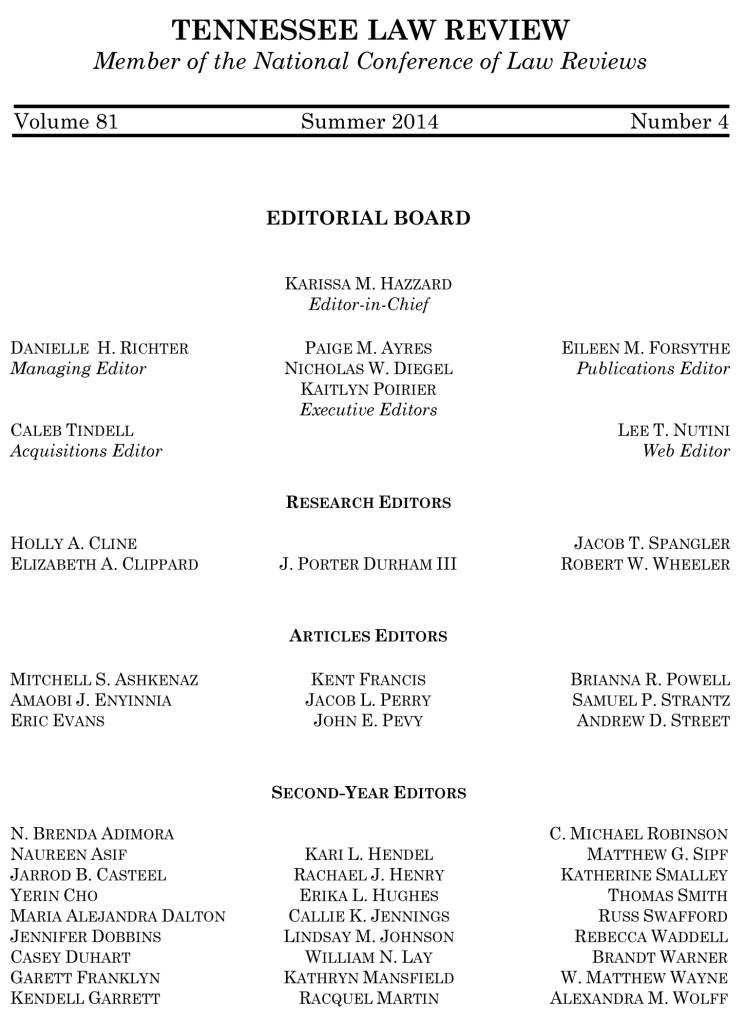 Microsoft Word - 1-2014-2015 TLR Masthead 81.4.docx